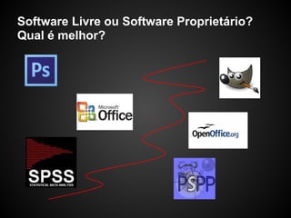 Software Livre ou Software Proprietário?
Qual é melhor?
 