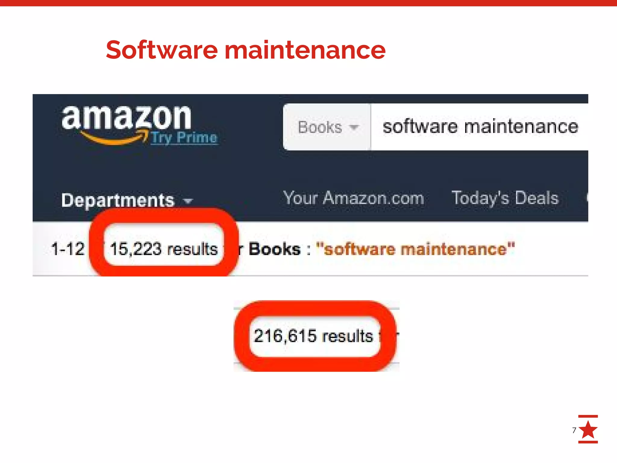 7
Software maintenance
 