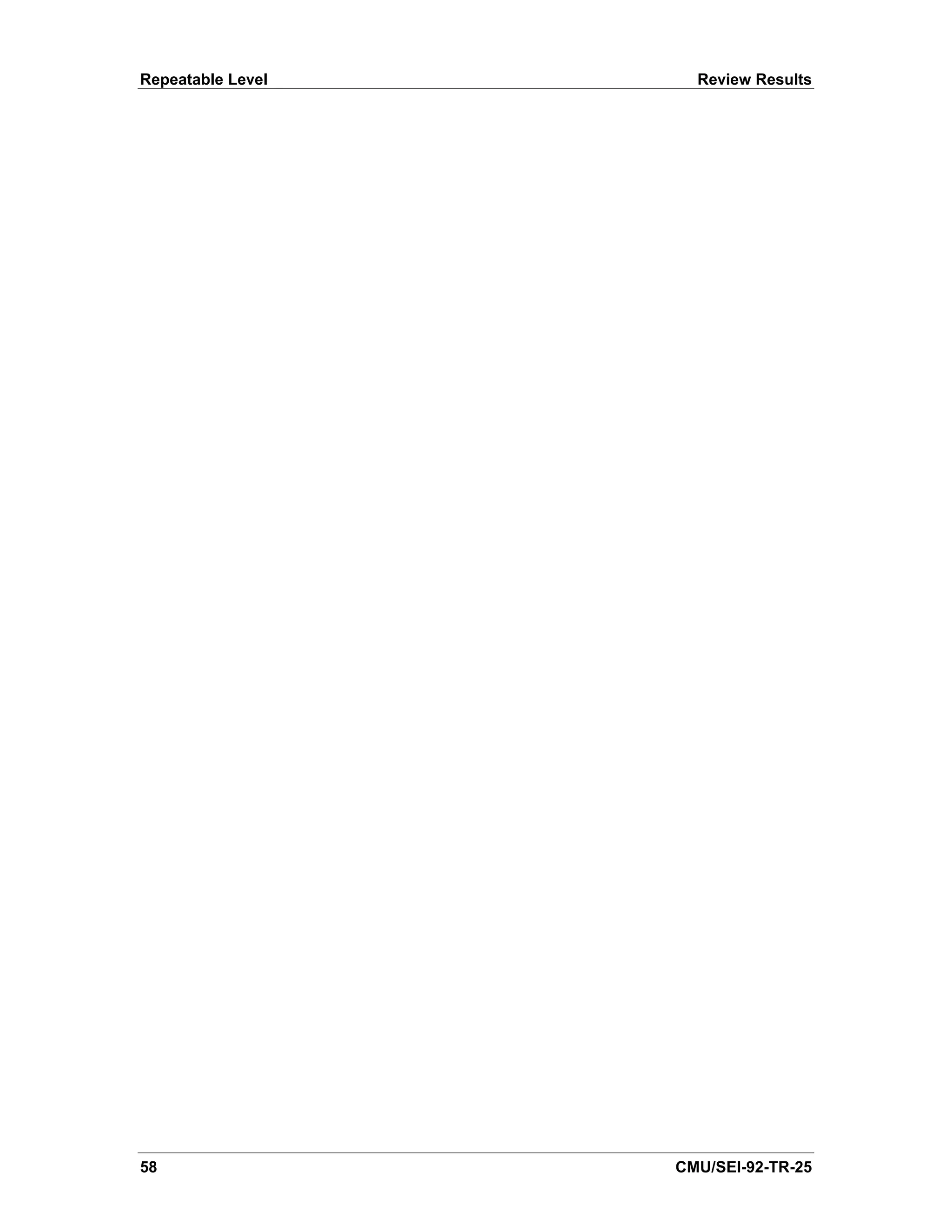 Repeatable Level     Review Results




58                 CMU/SEI-92-TR-25
 