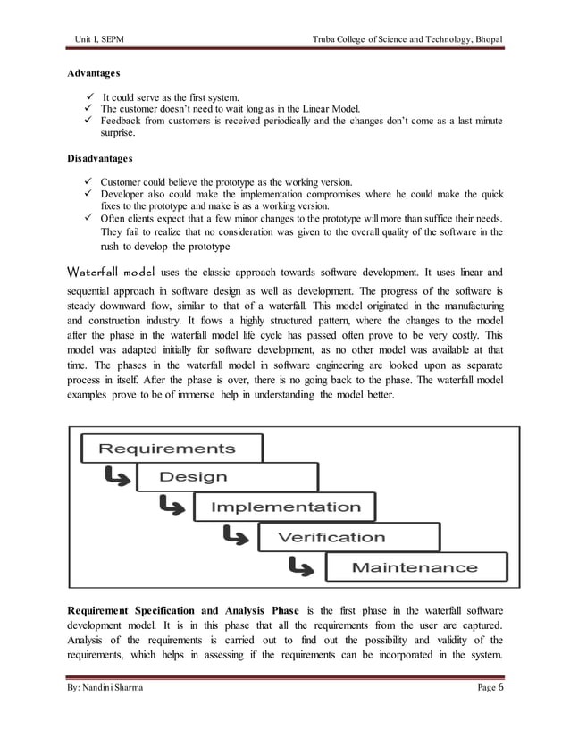 Notes of Software engineering and Project Management