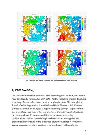 6
Fig. 1.3 Prediction of both columnar and equiaxed dendritic grain structures
2) CAFÉ Modelling:
Calcom and the Swiss Fed...