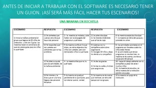 ANTES DE INICIAR A TRABAJAR CON EL SOFTWARE ES NECESARIO TENER
UN GUION. ¡ASÍ SERÁ MÁS FÁCIL HACER TUS ESCENARIOS!
 
