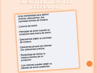 Control de spam. COSTO DEL PROGRAMA..El programa es incluido en los planes de hosting Plus Plan y e-commerce Plan. Si usted está en otro plan de hosting inferior, puede sin cargo extra actualizar a uno de los 2 planes que incluyen el Shopping Cart, solamente deberá abonar la diferencia mensual.COMO SE PUEDE PAGAR?Existen 4 modalidades de pago: anual, semestral,cuatrimestral y mensual. En los 4 casos es por periodo adelantado