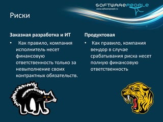 Управление проектомЦель управления проектом:  «Сделать работу в рамках бюджета и сроков»Управление продуктомЦель управления продуктом: «Сделать продукт, который будет успешен на рынке»Цели
