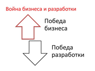 Война бизнеса и разработки