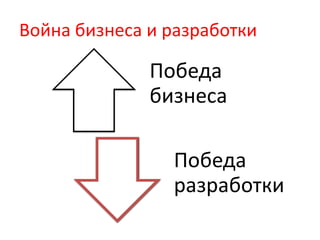 Война бизнеса и разработки
