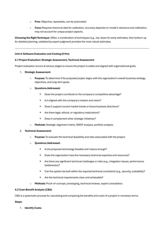 Software Project Management Notes for quick exam preparation | PDF
