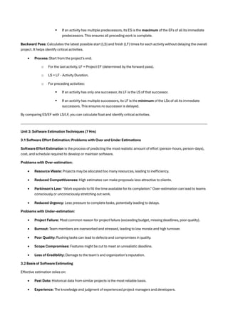 Software Project Management Notes for quick exam preparation | PDF