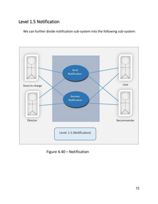 72
Level 1.5 Notification
We can further divide notification sub-system into the following sub-system:
Figure 4.40 – Notification
 