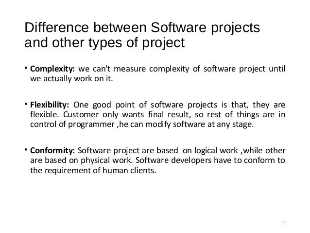 Software project versus other type of projects