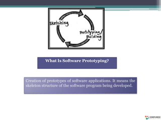 What Is Software Prototyping?




Creation of prototypes of software applications. It means the
skeleton structure of the software program being developed.
 
