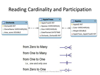 Reading Cardinality and Participation
Prepared by Dr.T.Thendral 08.07.23
 