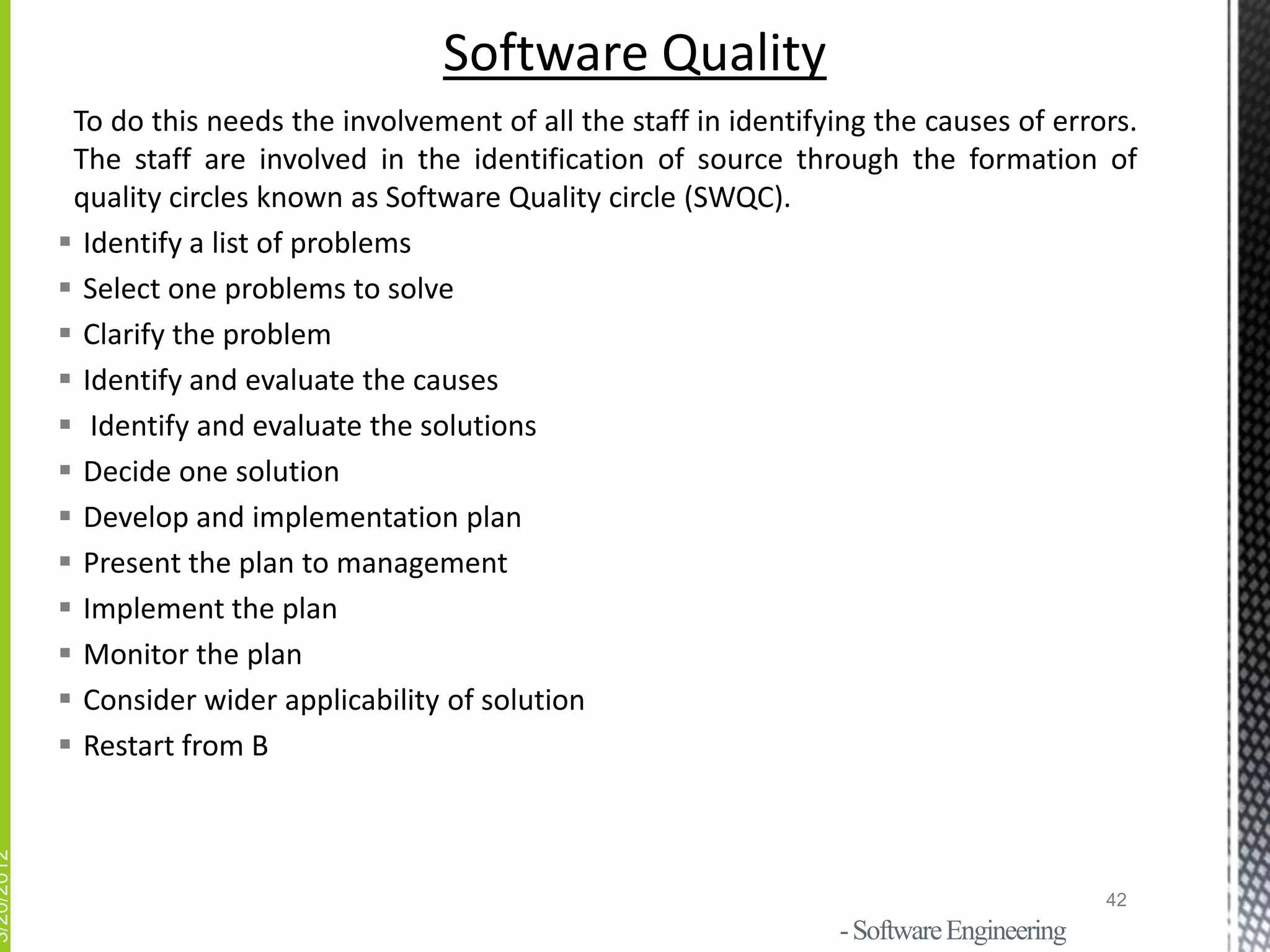 Software quality | PPTX | Computer Software and Applications | Computing