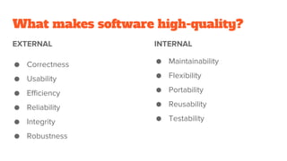 What makes software high-quality?