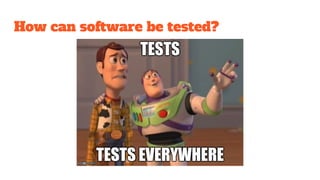 How can software be tested?