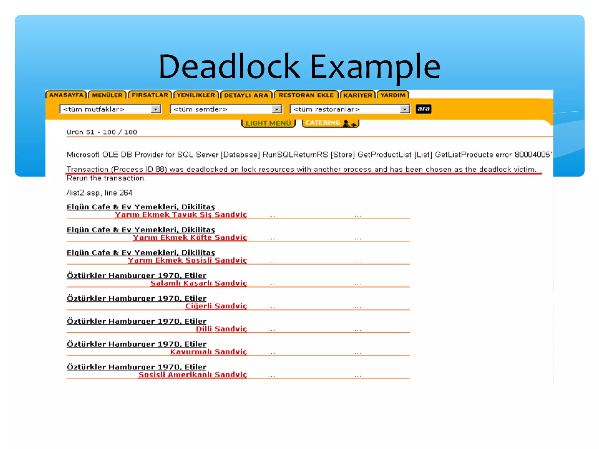 Deadlock Example 