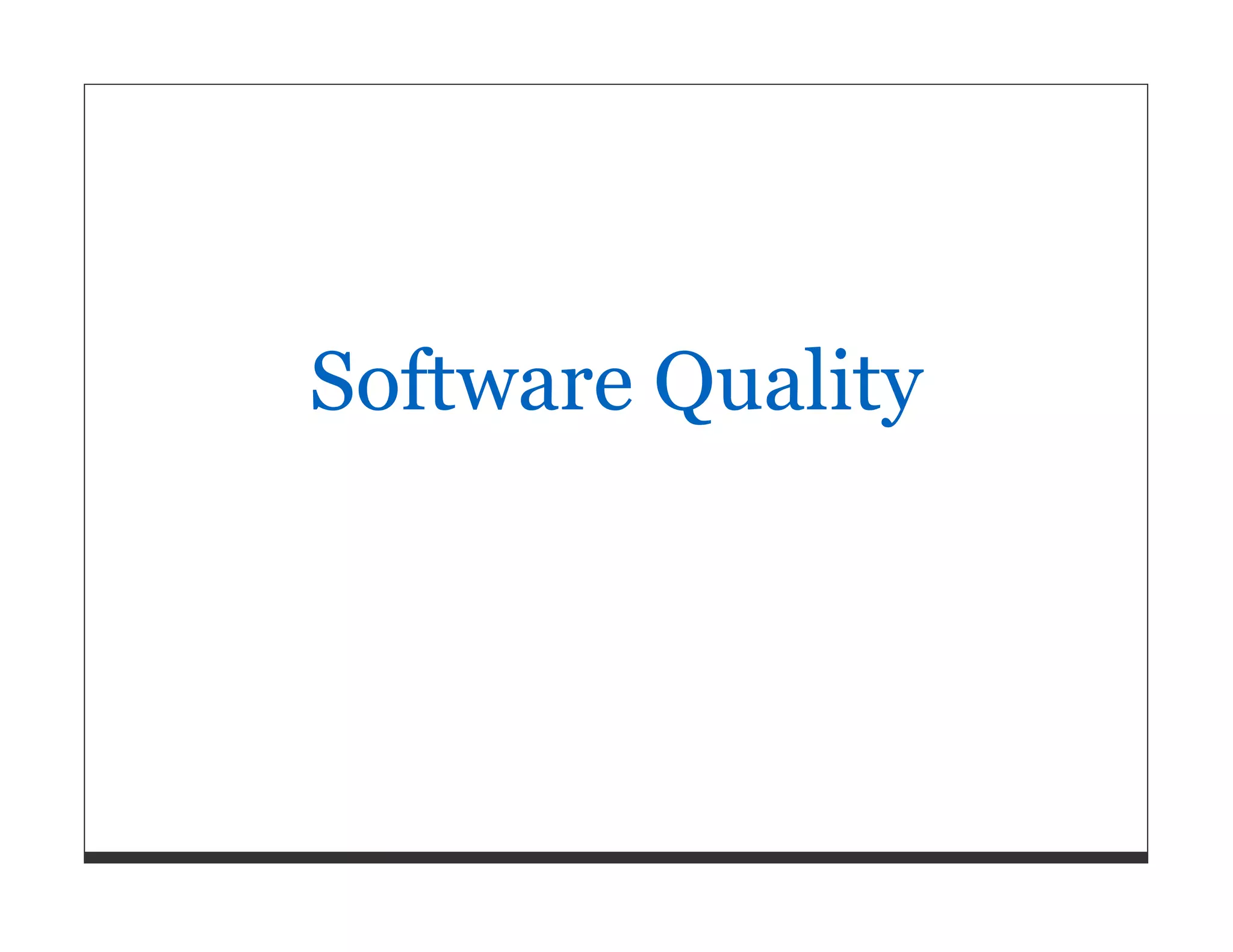 Software Quality 