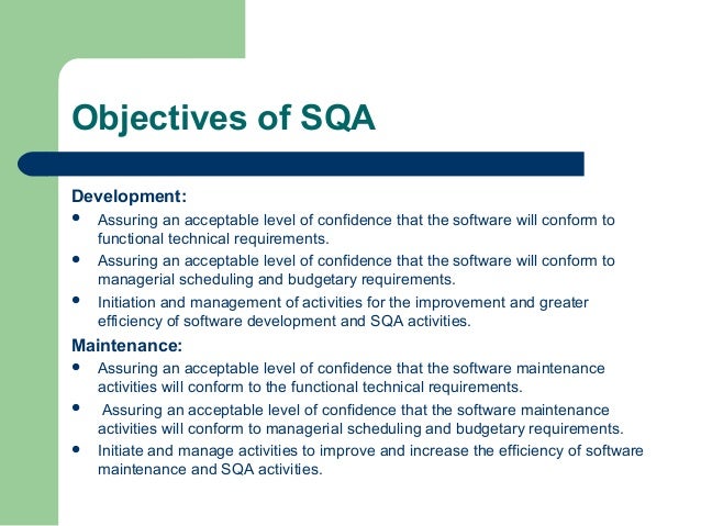 objectives of quality assurance