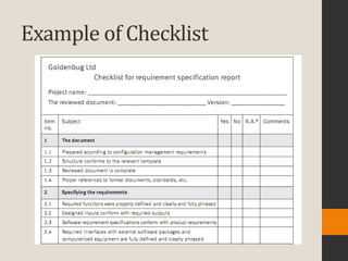 Example of Checklist
 