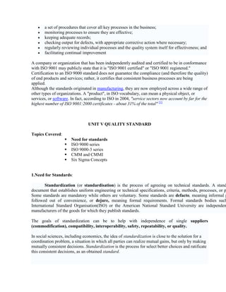 Software quality management lecture notes | DOCX