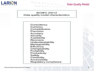 Software Quality Requirements & Evaluation 28
Data Quality Model
 
