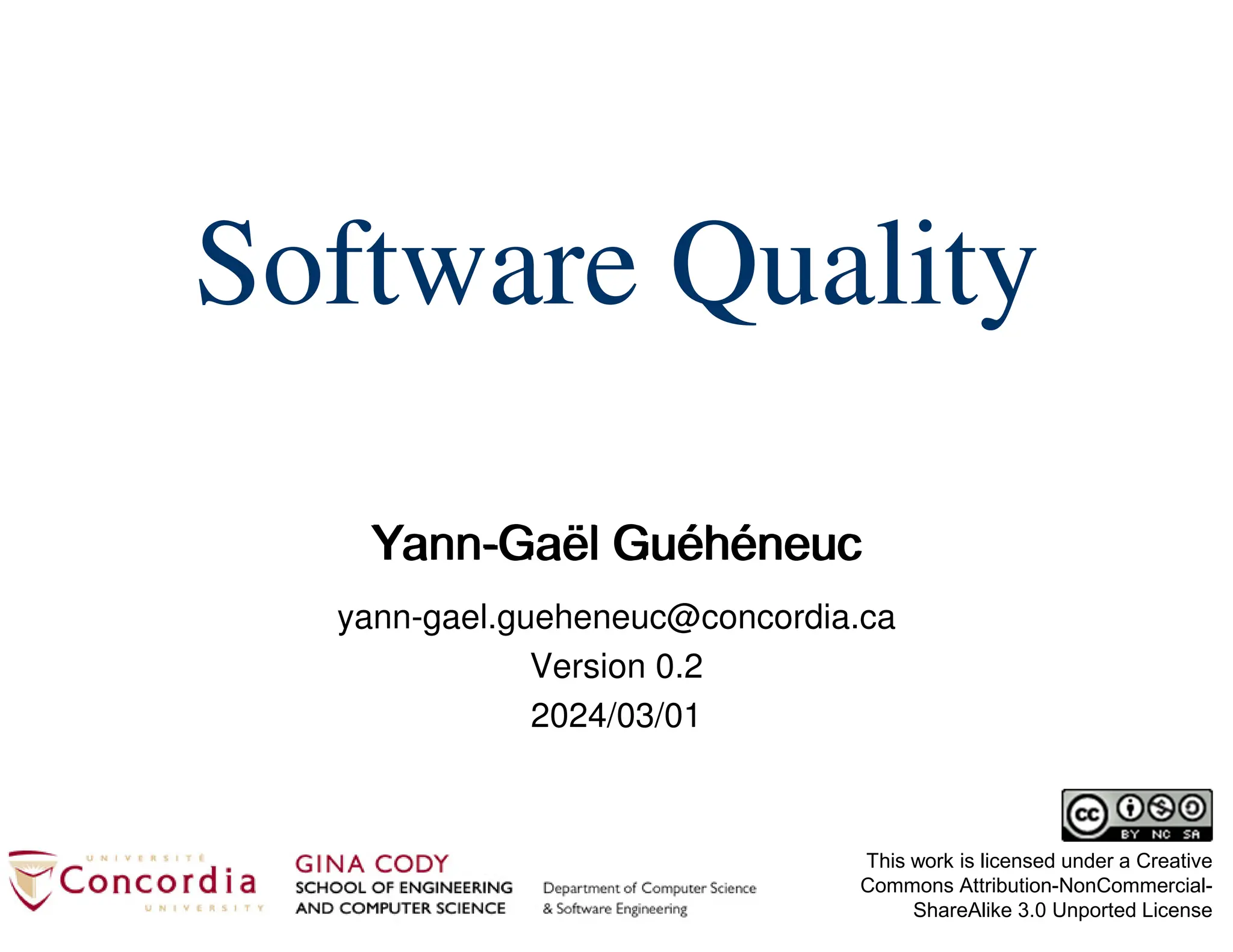 Consequences and Principles of Software Quality v0.3 | PPT