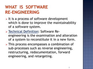 Software re engineering | PPTX