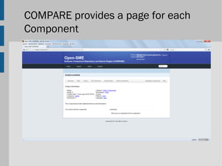 COMPARE provides a page for each
Component
 