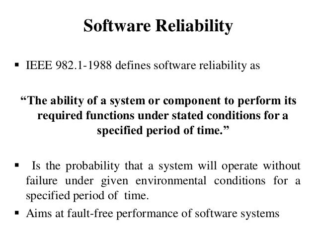 Software reliability engineering process
