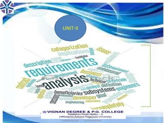 UNIT-II
SOFTWARE ENGINNERING
V-SEMESTER UNIT-II
PRESENTED BY CH.PHANINDRA
 