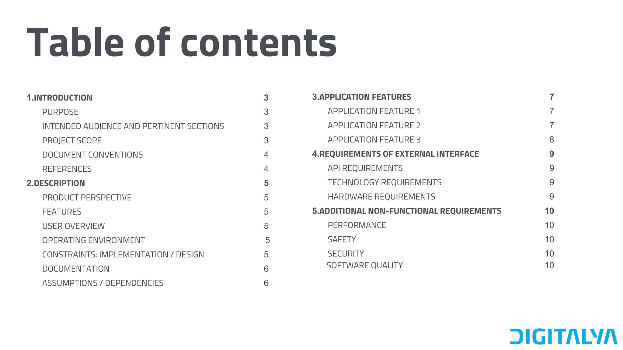 Software Requirements Specification Template PPT