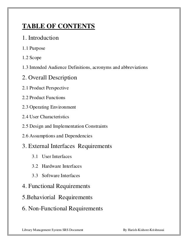 Software Requirements Specification