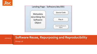 Group 2.6
Software Reuse, Repurposing and Reproducibility27/2/2015
 