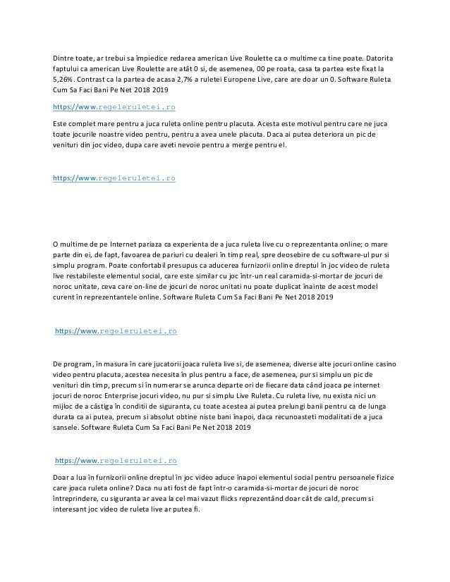 Software Ruleta Cum Sa Faci Bani Pe Net 2018 2019