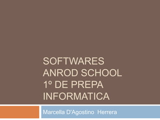 SOFTWARES
ANROD SCHOOL
1º DE PREPA
INFORMATICA
Marcella D'Agostino Herrera