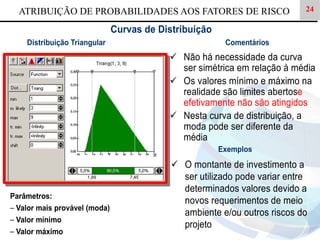 ATRIBUIÇÃO DE PROBABILIDADES AOS FATORES DE RISCO

24

 