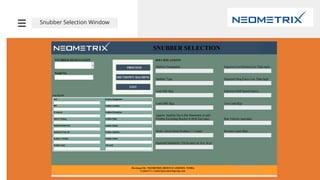 Snubber Selection Window
 