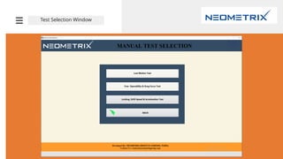 Test Selection Window
 
