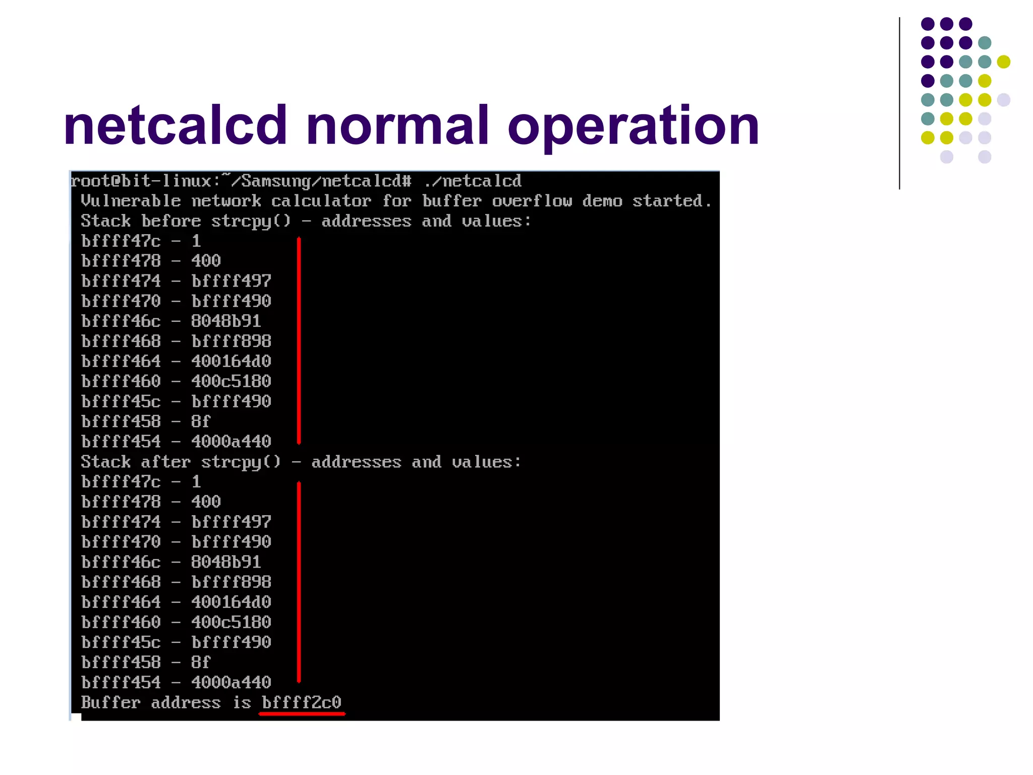 netcalcd normal operation
 