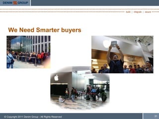 We Need Smarter buyers




© Copyright 2011 Denim Group - All Rights Reserved   31
 