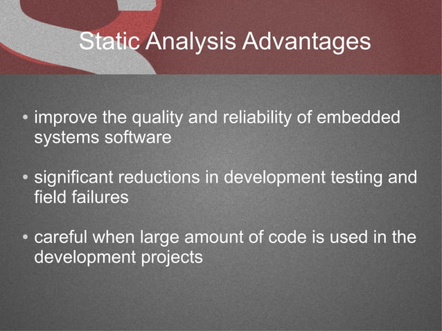 Software Security - Static Analysis Tools | PPT