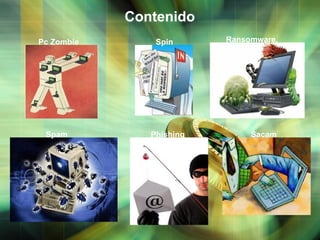 Contenido Pc Zombie Spin Ransomware,  Spam Phishing Sacam 