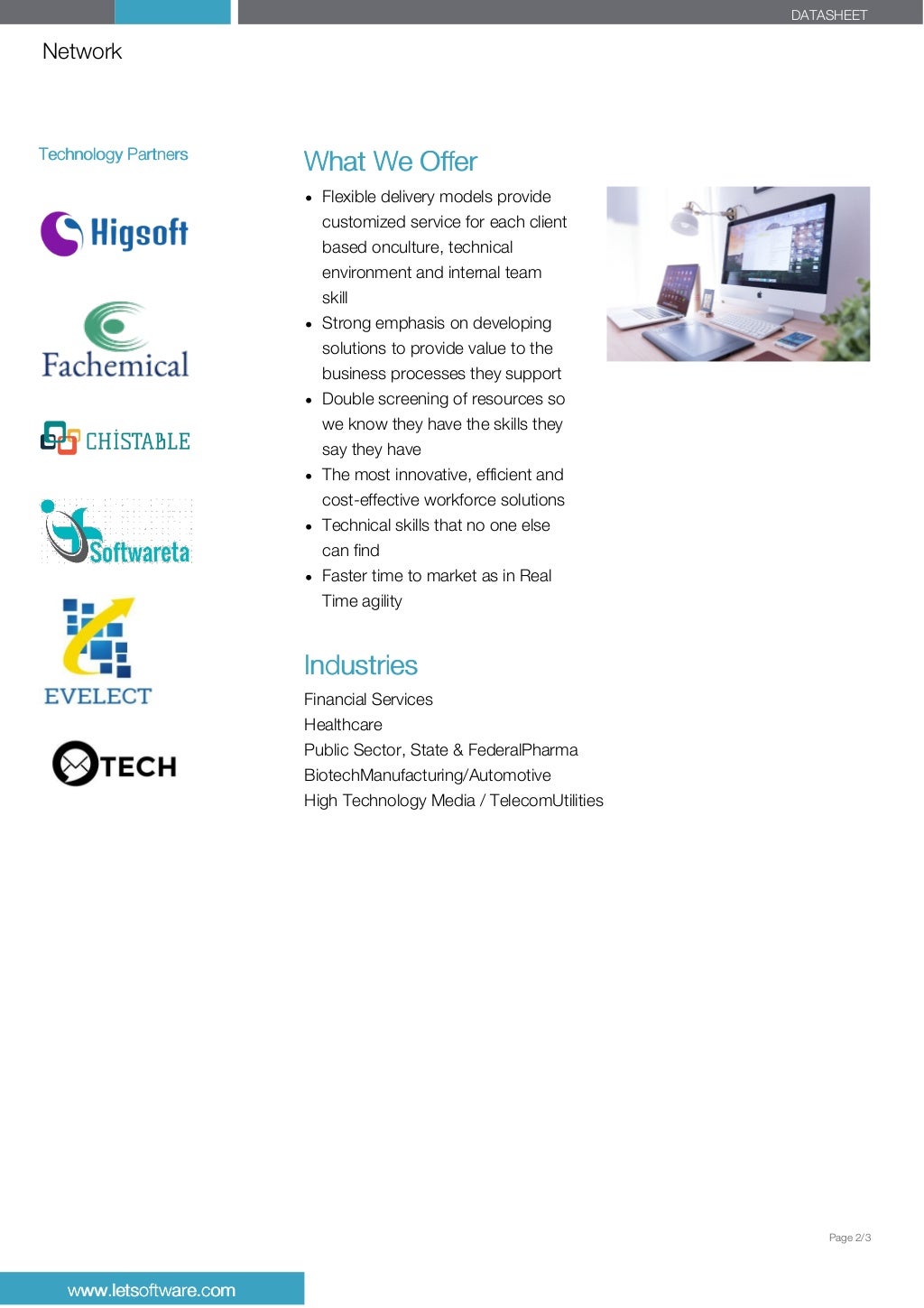 Software Solutions Data Sheet Template