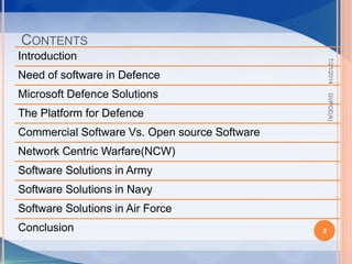 Software technology in army defence | PPTX