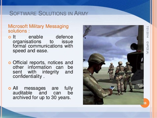 Software technology in army defence