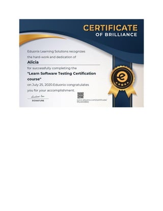 Software tester certificate 