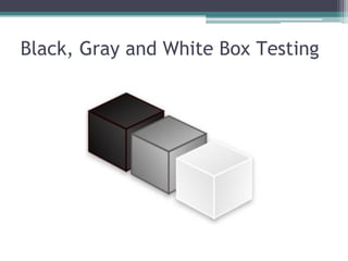 Black, Gray and White Box Testing
 