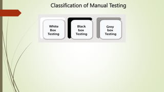Classification of Manual Testing
 