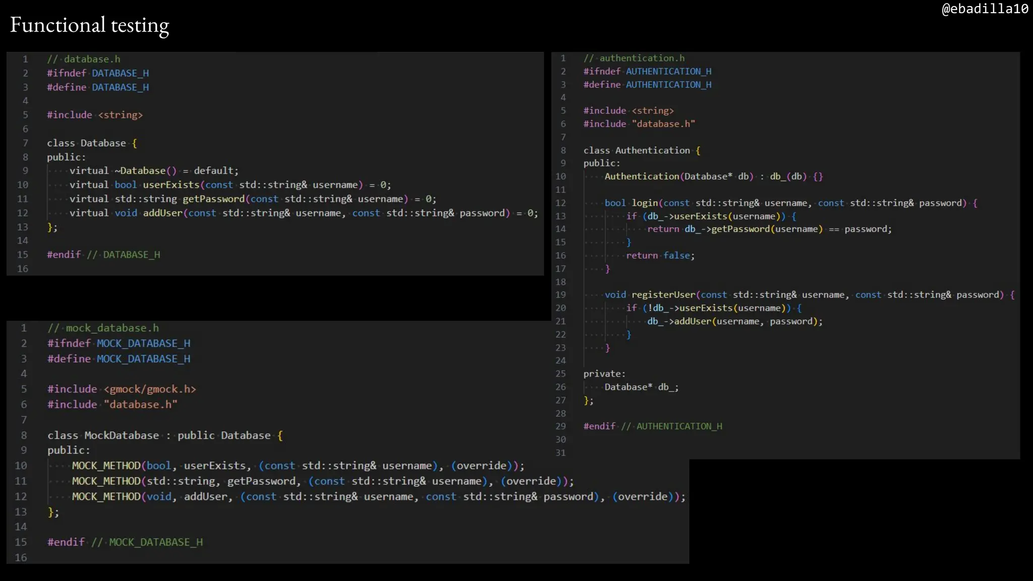 @ebadilla10
Functional testing
 