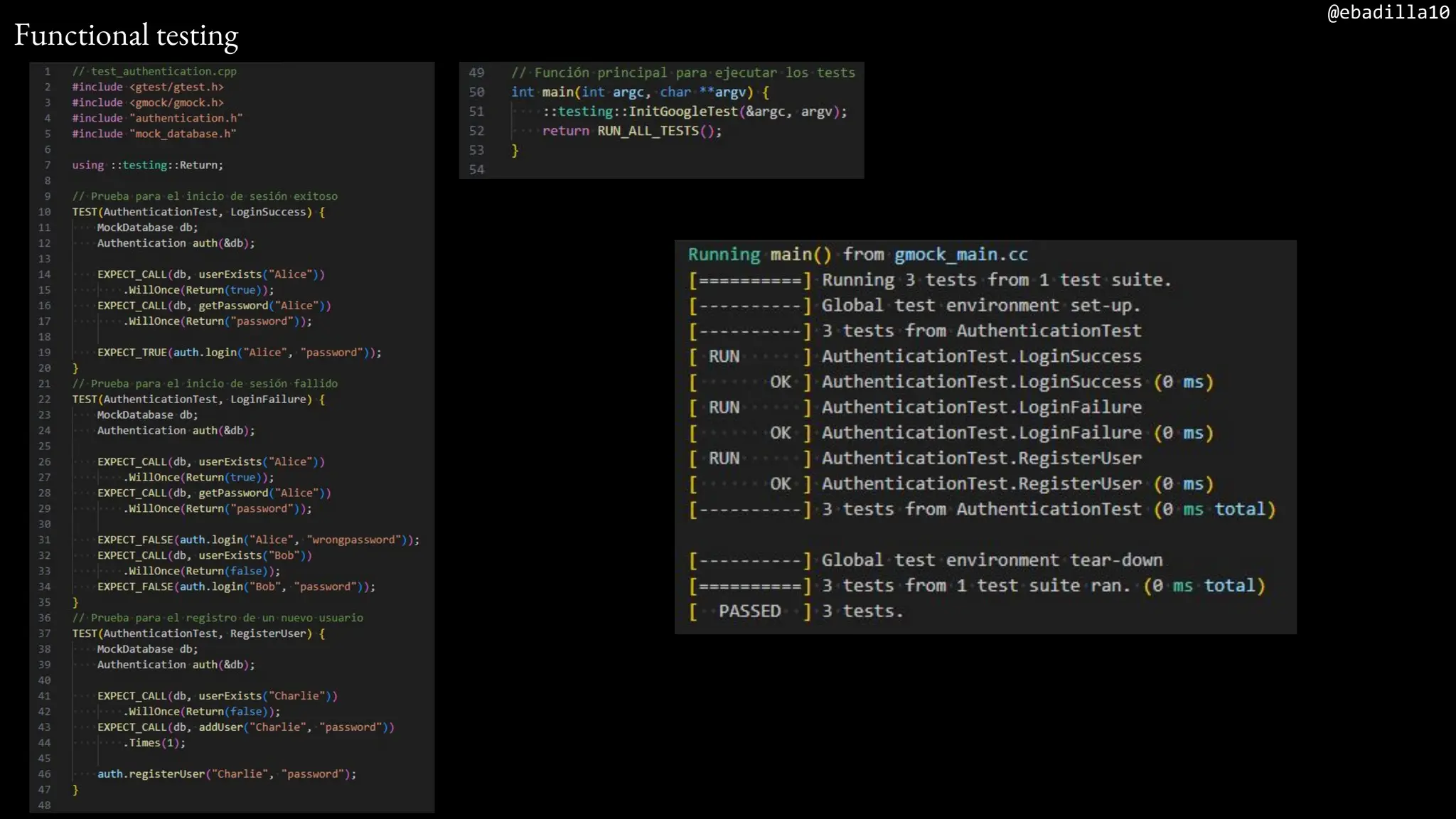@ebadilla10
Functional testing
 